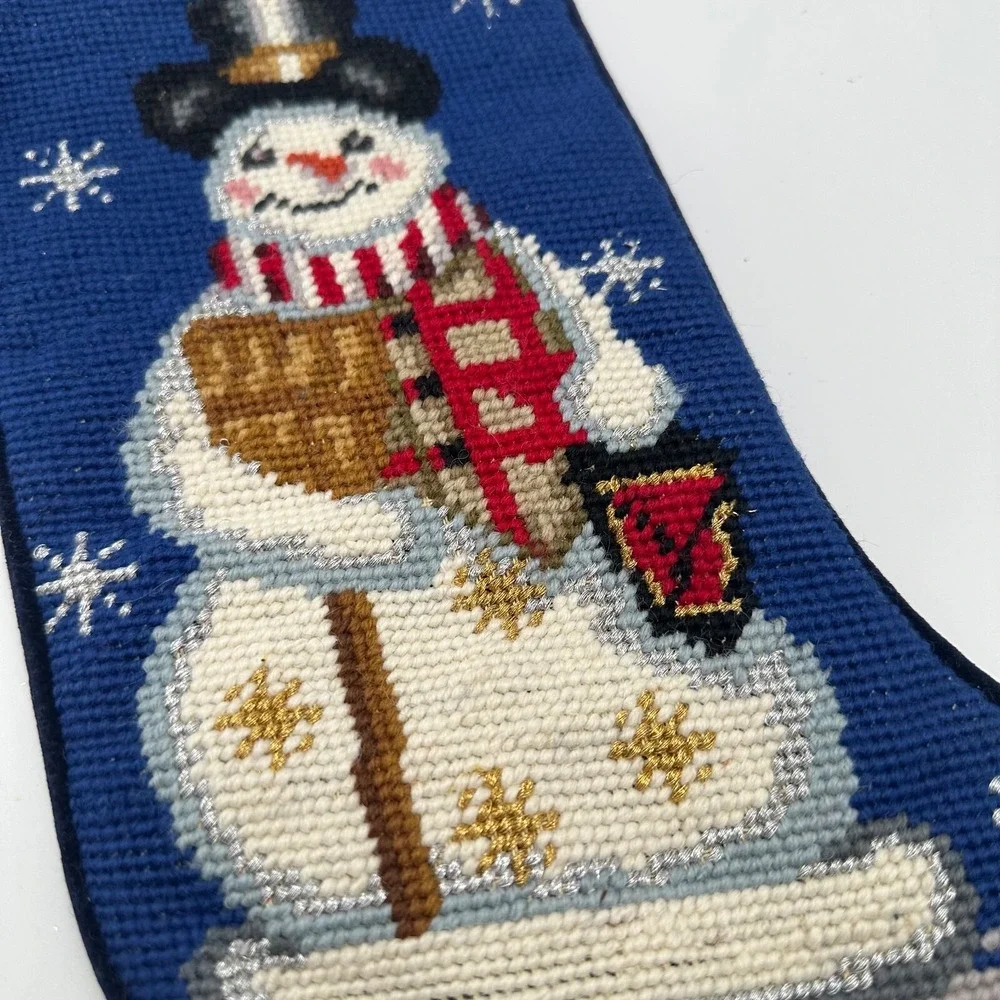2001 Christopher Radko Snow Light Needlepoint‎ Stocking 15